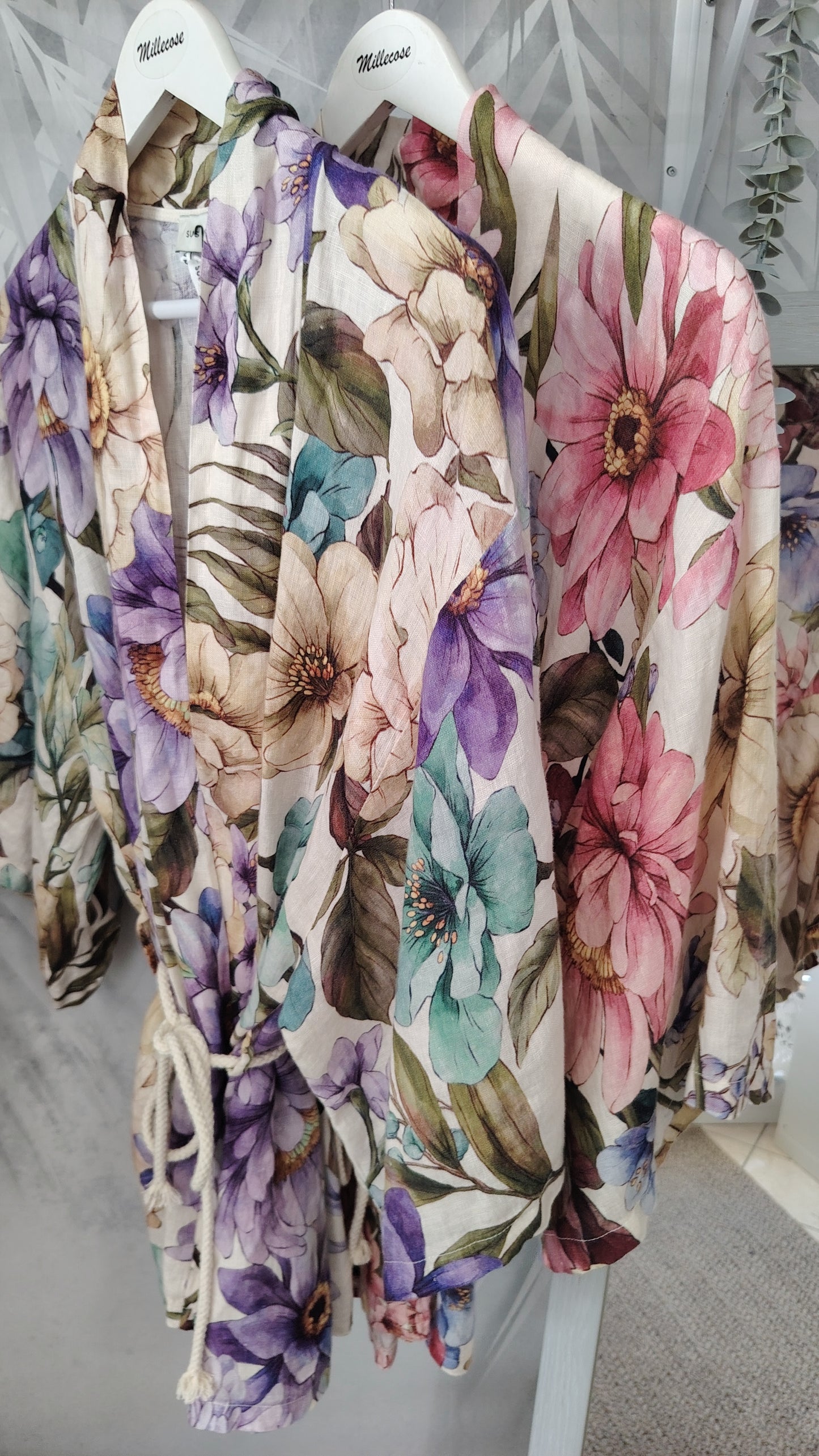 Kimono puro lino a fantasia