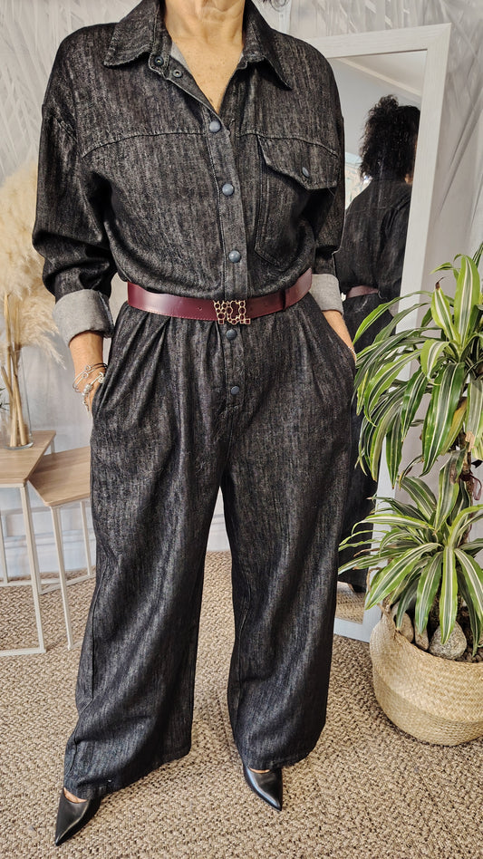 Tuta over con cintura